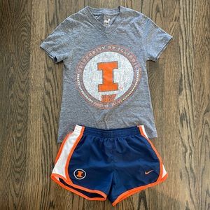 Two piece U of I tshirt and shorts set